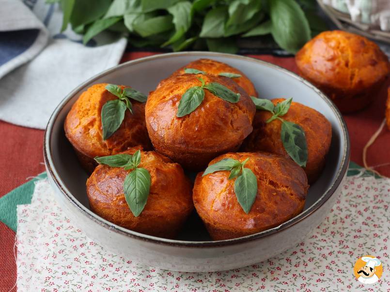 1 - Muffins à la tomate au coeur fondant de mozzarella