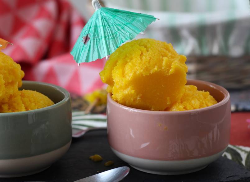 Le sorbet à la mangue et au citron vert est prêt!