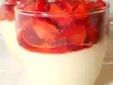 Recette Verrines de mousse au chocolat blanc et fraises.