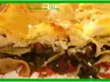 Recette Lasagnes rapides aux blettes, fêta, lardons et tomates