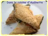 Recette Losanges feuilletés aux épinards, ricotta et parmesan
