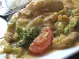 Recette Poulet en sauce béchamel parfumé au pesto de tomates séchées