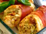 Recette Blanc de poulet farci, enroulé de prosciutto