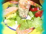 Recette Macédoine en verrine et ses crevettes.