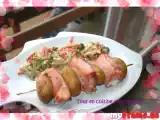 Recette Brochettes de saumon au bacon et grenailles + merci loustika