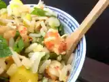 Recette Salade de riz aux écrevisses, mangue et menthe
