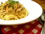 Recette Spaghetti, sauce cremeuse aux girolles