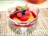 Recette Peches au sirop de muscat et fruits rouges