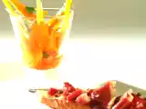 Recette Tartine au magret marine et son cocktail de carottes a l'orange et a la coriandre