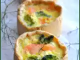 Recette Tartelettes au saumon, st jacques, crevettes et brocolis