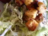 Recette Salade d'hiver, croutons à l'ail maison.