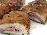 Recette Escalope de poulet farcie a la mortadelle panee au parmesan et h