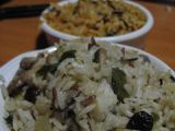 Recette Poêlée de riz au poireau, raisins secs et champignons