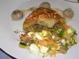 Recette Feuilleté à la viande hachée et sauce aux champignons