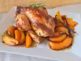 Recette Coquelet rôti à la pêches et à la vanille