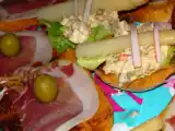 Recette Tartines au jambon et au thon pour plateau tv