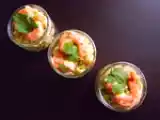 Recette Salade de pâtes, pois cassés et gambas marinées