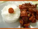 Recette Porc ou poulet aux carottes et au curry riz nature
