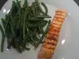 Recette Saumon grillé et haricots verts sauce soja et gingembre
