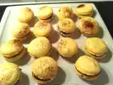 Recette Macarons mogador, chocolat au lait et passion.
