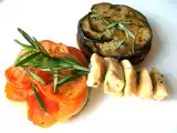 Recette Brochettes de poulet au romarin et tian de légumes