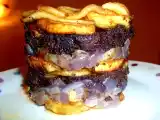 Recette Millefeuille de boudin à la crème, aux oignons rouges et aux 2 p