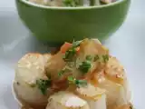Recette Saint-jacques, risotto et chips de topinambours