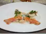 Recette Langoustines et chipirons au coulis de haricot coco et emulsion à la citronnelle