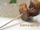 Recette Veloute de champignons brochette de magret