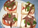 Recette Croque tomate-mozzarella-anchois