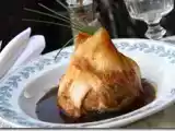 Recette Croustade d'agneau aux poivrons confits et jus de viande