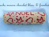 Recette Biscuit roulé, mousse chocolat blanc & framboises