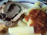 Recette Rôti de porc farci aux olives et jambon cru