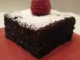 Recette Gâteau chocolat noisette, sauce framboise