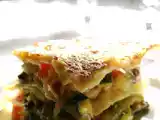 Recette Lasagnes aux petits légumes et fruits de mer flambés