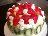 Recette Le gâteau chantilly, fraises, kiwis de stéphanie