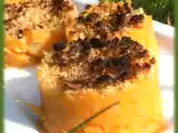 Recette Crumble au roquefort sur purée de courge roquefortée