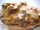Recette Rôti de veau aux lardons et champignons, sauce tomatée