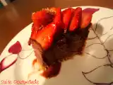 Recette Gâteau au fromage choco fraises de la st valentin