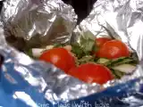 Recette Papillotes de cabillaud aux tomates cerises oignons jeunes et basilic - 2pts/pers