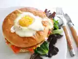 Recette Un croque-madame saumon poireau