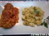 Recette Boulettes de poisson à la sauce tomates et poivrons & ses pommes de terre au wok