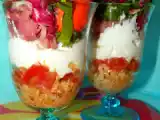 Recette Verrine fraicheur aux céréales et légumes secs, jambon cru