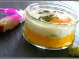 Recette Oeuf cocotte à la criste marine et sa crème de carotte aux épices douces