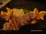 Recette Brochettes de porc glacées à l'orange et au miel