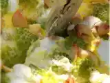 Recette Une tarte colorée pour un début d'été : chou romanesco, chèvre frais et poulet