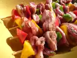 Recette Brochettes d'agneau marinées aux poivrons