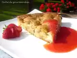 Recette Gâteau amandes-rhubarbe et son coulis de fraise