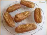 Recette Eclairs fourrés à la crème diplomate et fraises