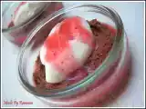 Recette Mousse au chocolat à la cerise sur son coulis de fraise